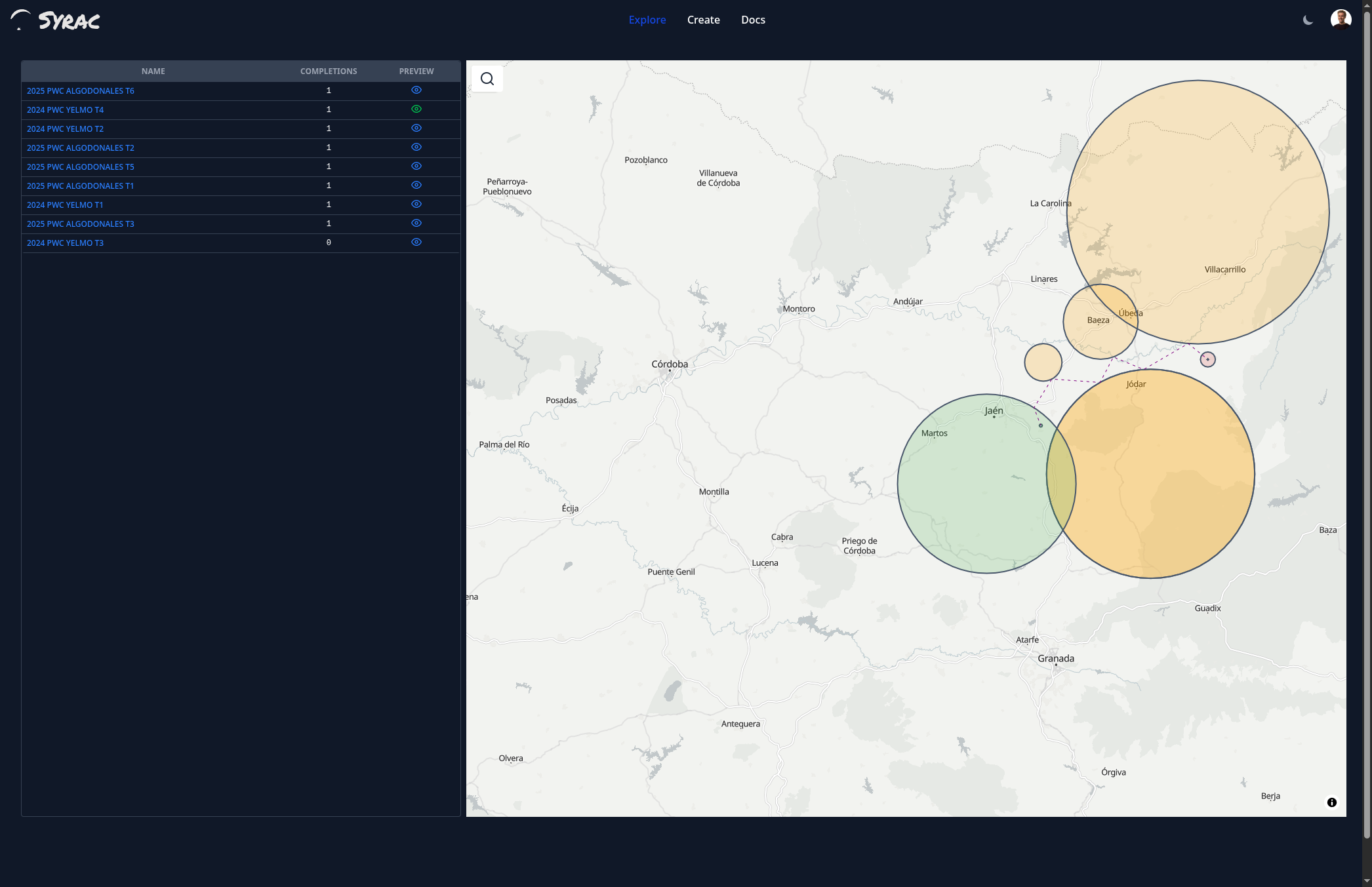 Syrac explore map screenshot